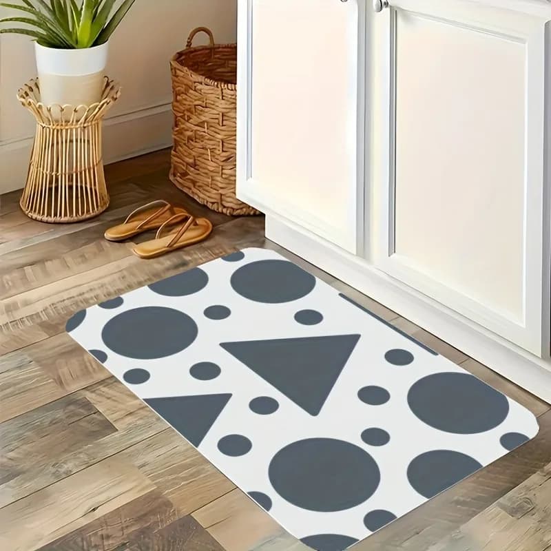 1PC Motivo geometrico Tappeto da cucina Tappetino antiscivolo Design pop Tappeto da bagno Tappetino da bagno Tappeto per la casa Lavanderia ecoreeree