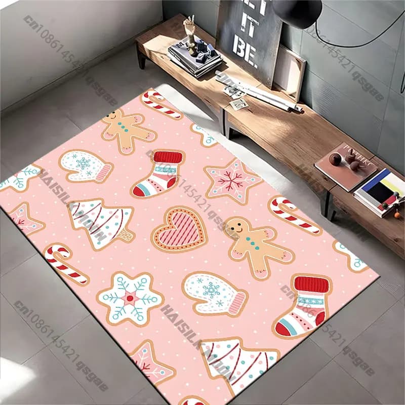 Tappeto decorativo natalizio per yoga, soggiorno, decorazioni per la stanza, tappetino per bambini, zerbino, tappeto per giochi