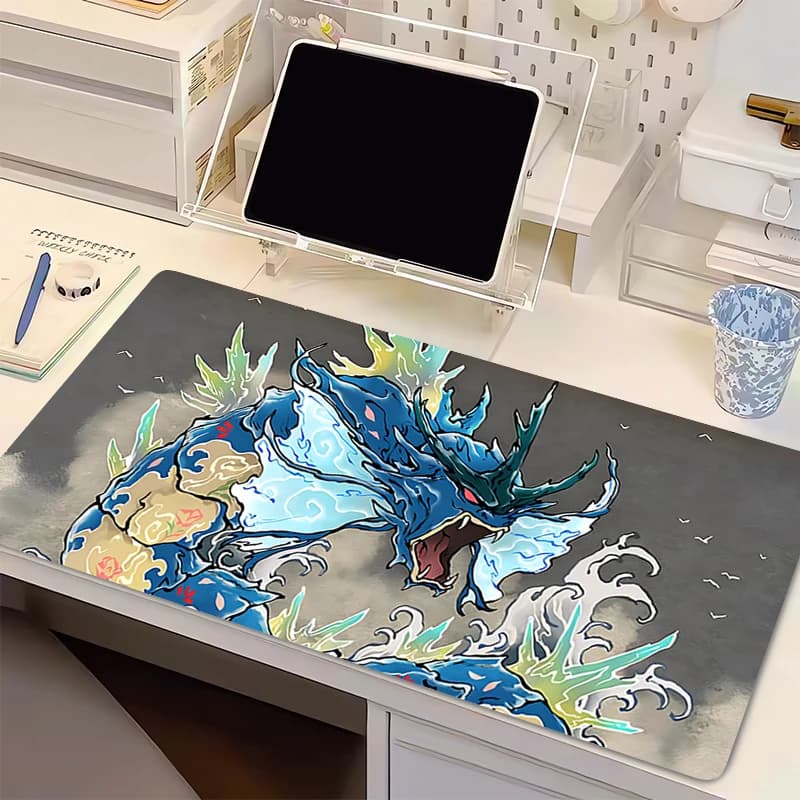 Tappetino per mouse Mini Pc P-Pokemon Rayquaza Gamers Decoracion Gamer Tappetino per scrivania Mousepad Accessori da gioco per laptop Tappetino per tastiera Varmilo