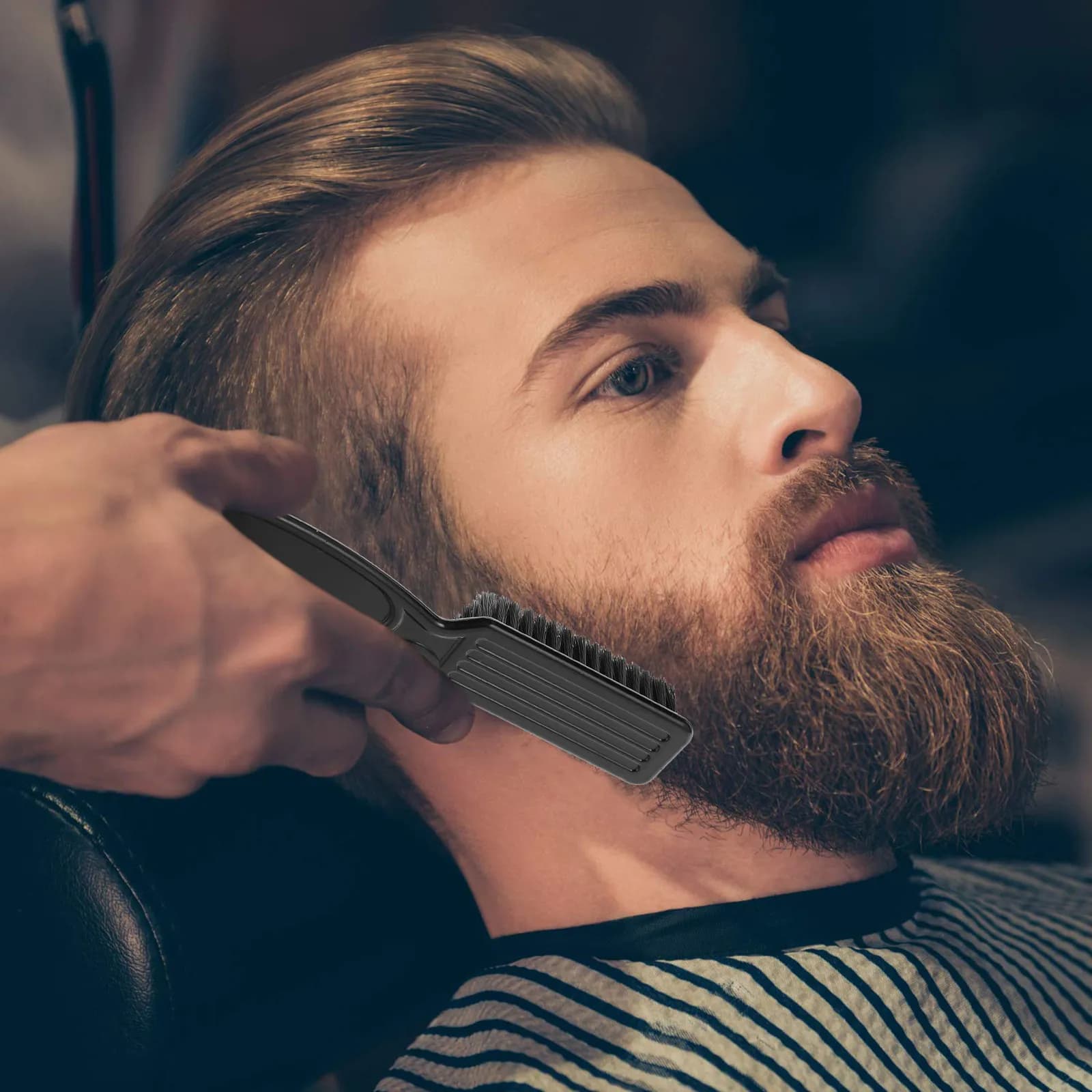6Pcs Hairdressing Cleaning Brush Barber Cleaning Comb for Haircut Shaving Beard Grooming Neck Duster Broken Hair Remove Tool ABS