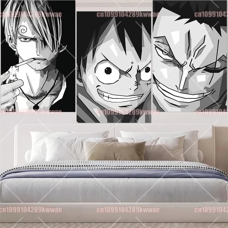 Classic One Piece Anime Cartoon Character Picture Living Room Corridor Children's Room HD Poster Decoration Canvas Painting