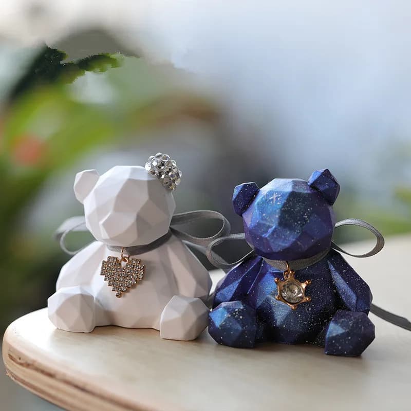 3D Stereo Bear stampo in Silicone fai da te a forma di animale candela stampo gesso sapone candela che fa forniture decorazione torta al cioccolato fatta a mano