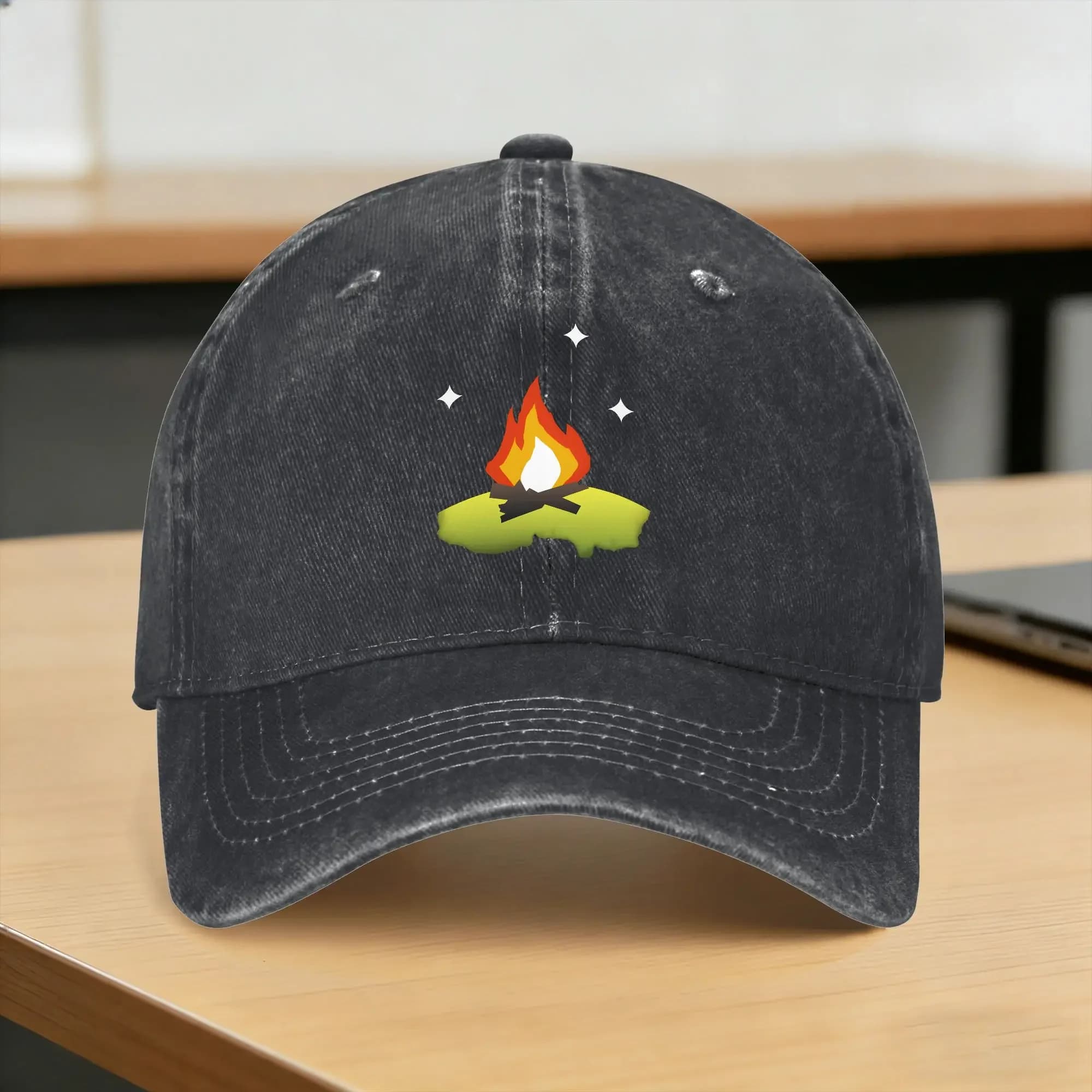 Cappellino da Baseball Outer Wilds Campfire, Cappello da Camionista Lavato Anti-UV per Corsa e Tempo Libero, Unisex-Adolescenti, Personalizzabile Fai-da-te, alla Moda