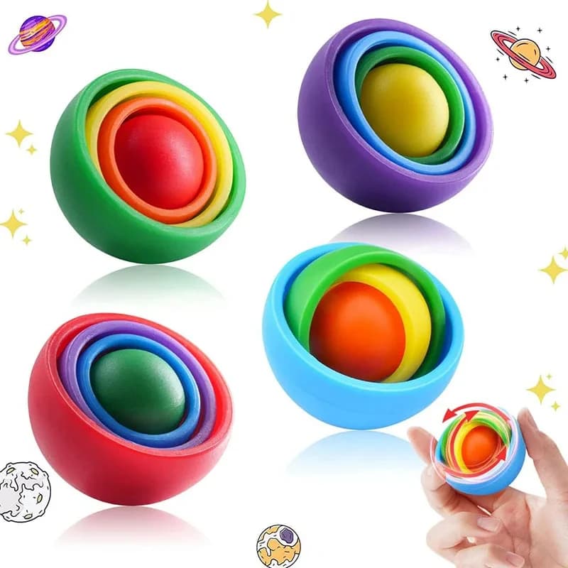 Fidget Spinner 3D Rotante a Sfera, Giocattolo Sensoriale Antistress per ADHD, Autismo, Bambini, Adolescenti e Adulti