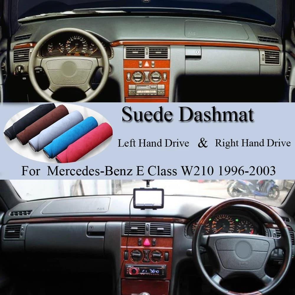 Per Mercedes-Benz classe E W210 1996 1997 1998 2000-2003 tappetino per cruscotto in pelle scamosciata tappetino per cruscotto tappetino per cruscotto accessorio per auto