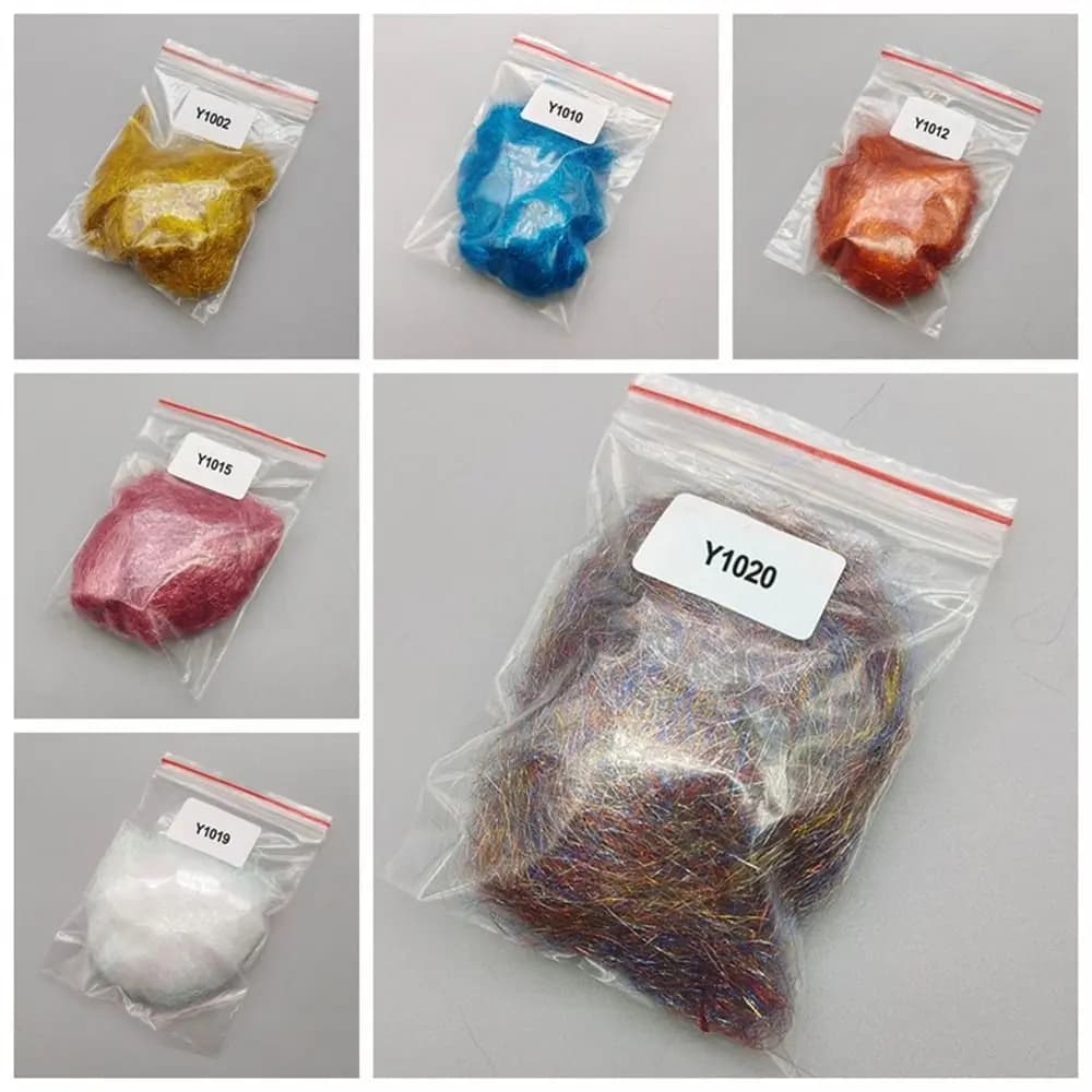 1 borsa Ice Dubbing fiber sintetiche Baitfish Streamer Flash Thin Ice Wing Salterwater Fly leging Material