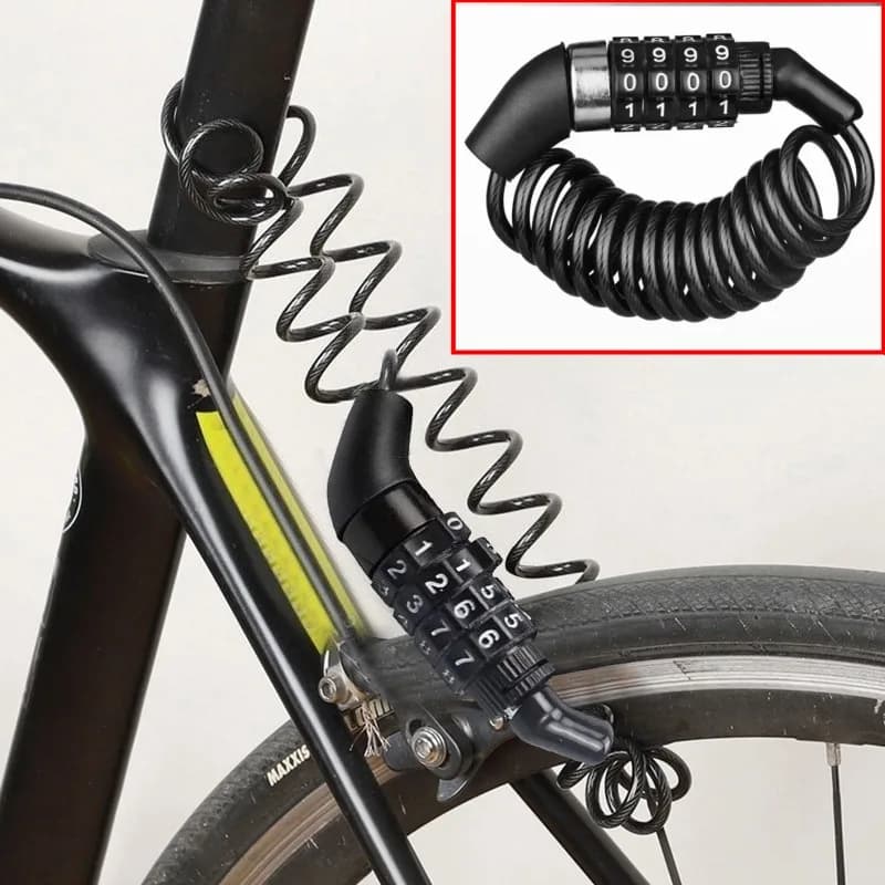 Lucchetto per casco portatile Mini lucchetto a combinazione per bicicletta Lucchetto a filo durevole Lucchetto per telaio per mountain bike per valigia da viaggio sicura
