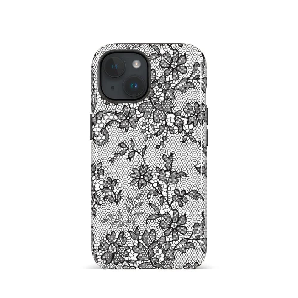 Custodia con fiori in argento con motivo in pizzo per IPHONE 17 16ProMax 15 14 13 12 11 PRO Plus Custodie per telefoni magnetiche due in uno in TPU acrilico