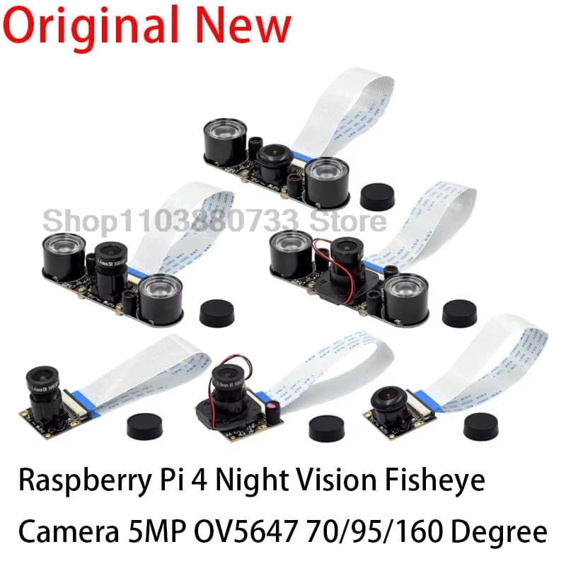 Raspberry Pi 4 Fisheye Camera for Night Vision 5MP OV5647 Adjustable Focal Camera from 70/95/160 degrees to Raspberry Pi 3 Model B Plus