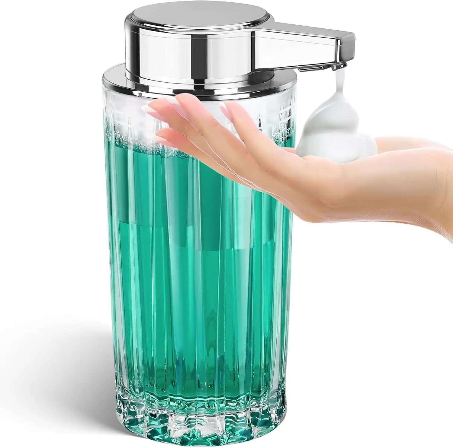 Dispenser automatico di sapone schiumogeno, dispenser elettrico di schiuma senza contatto da 400 ml, USB-C 1800mAh con sensore intelligente, regolazione dello spessore della schiuma a 4 livelli