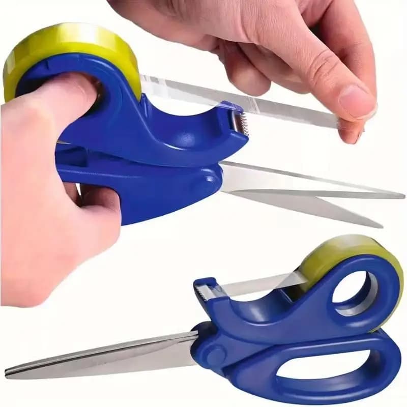 Forbici e taglierina 2 in 1 con dispenser di nastro integrato - Taglierina multiuso per rotoli di carta per confezioni regalo, uso in ufficio