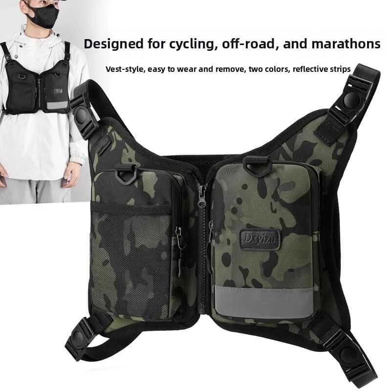 Gilet Tattico Mimetico con Borsa, Zaino Personalizzato da Uomo in Nylon, Borsa a Tracolla Casual per Uomini e Donne
