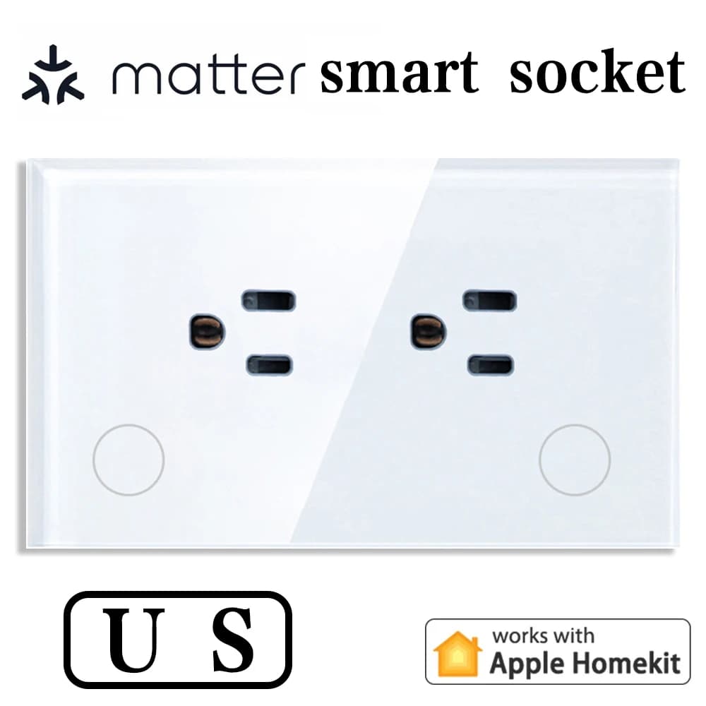 Matter WIFI Smart Wall Clasp Electric socket 10A Power touch switch Wireless remote contorl from Alexa Google Home