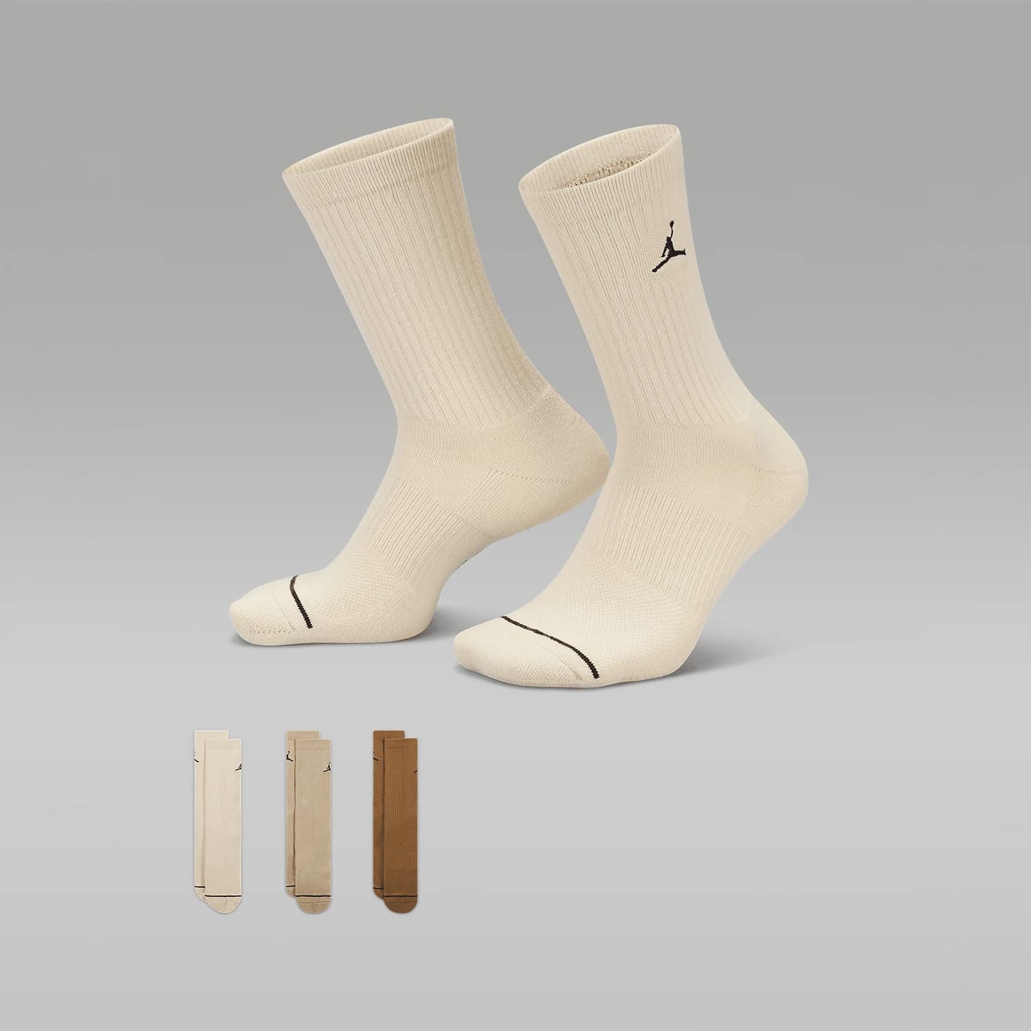 Nike genuine Jordan men's and women's mid tube breathable sports socks three pairs set DX9632-916