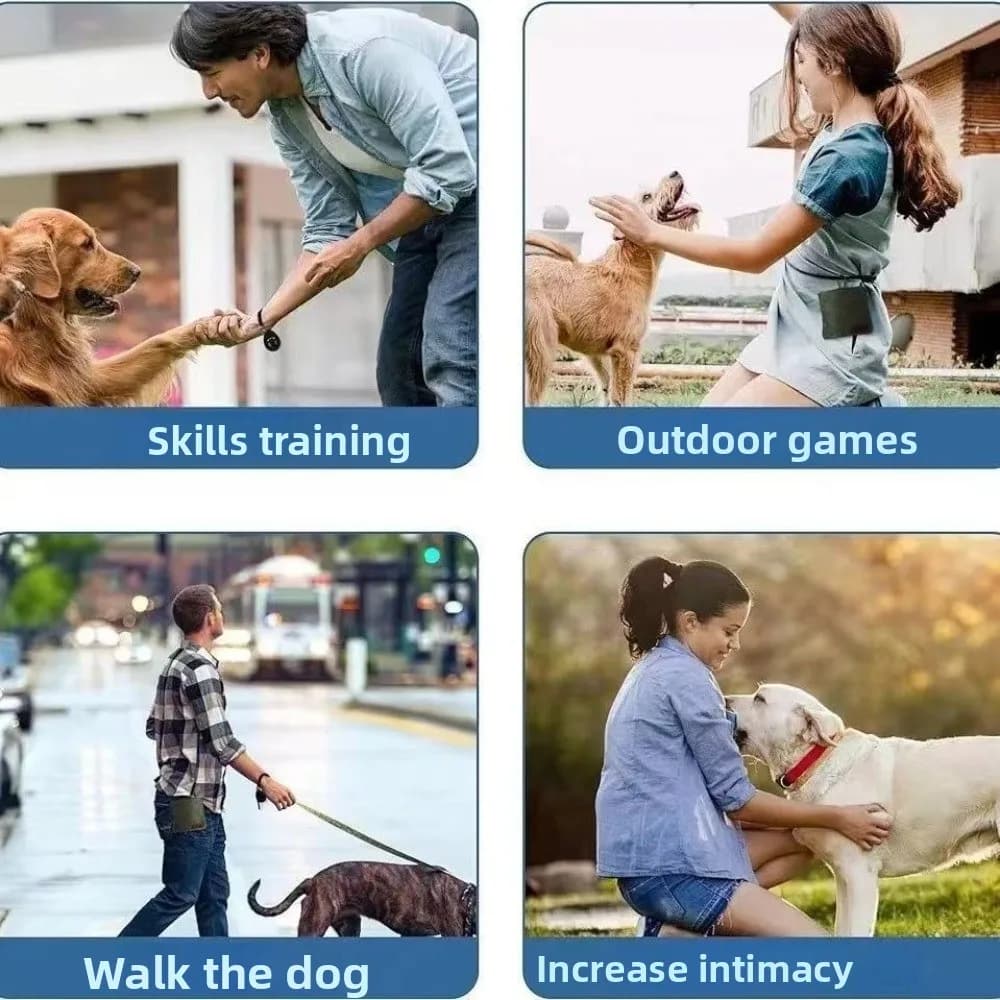 Nuova Borsa in Tela per Snack da Addestramento Cani con Gancio, Dispenser di Cibo Resistente, Borsa Impermeabile Autosigillante per Premi per Animali Domestici, per Viaggi all'Aperto