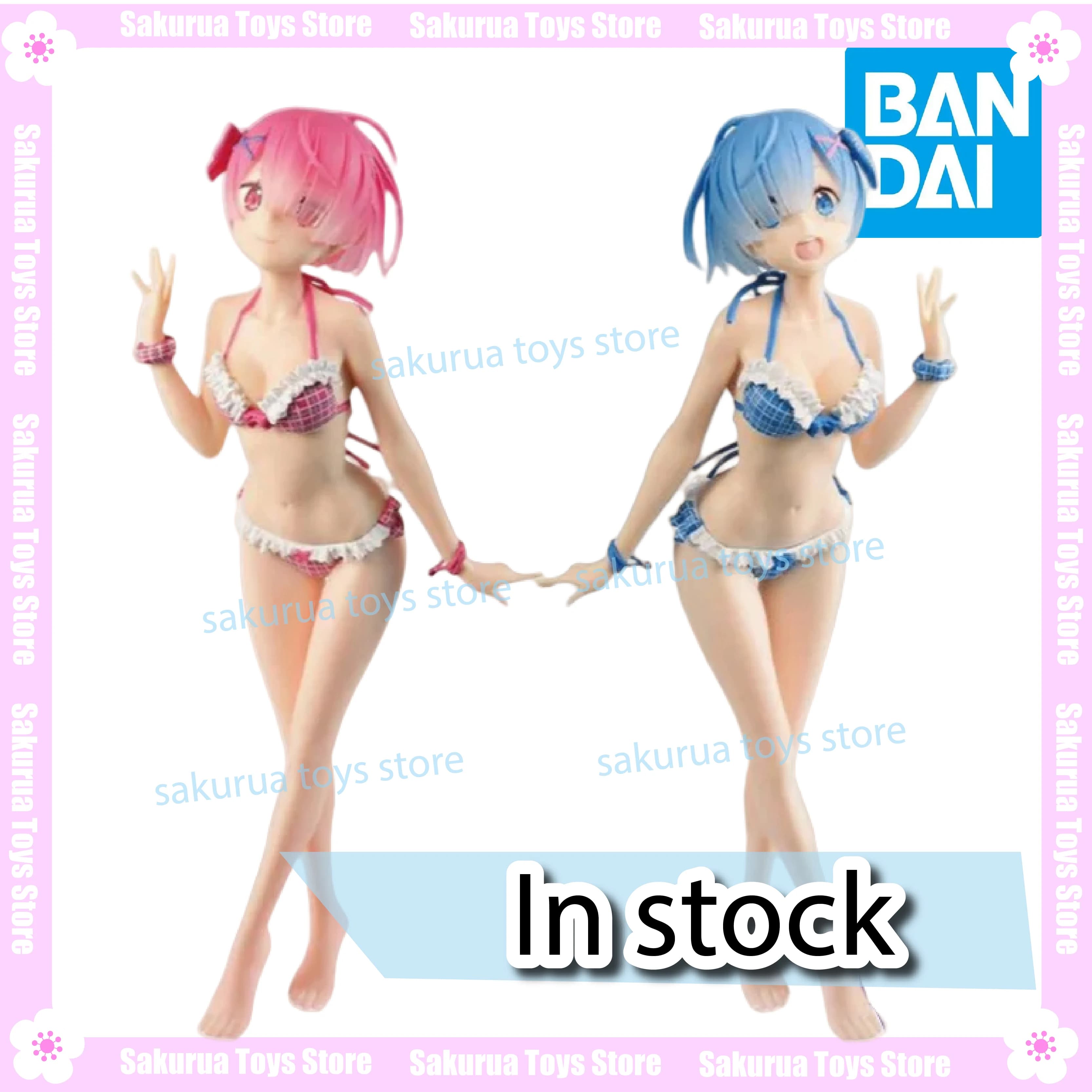 Disponibile Bandai autentico costume da bagno Ram Rem Life From Scratch Anime Periferiche Action Doll Collection Regali
