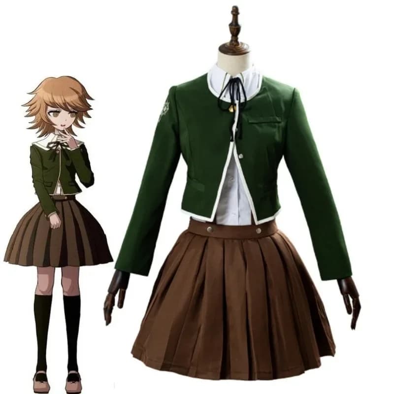 Halloween costume by Cosplay Chihiro Fujisaki pour Femme, Uniforme SвJK, Ensemble Jupe Plissée Marron, Halloween costumes