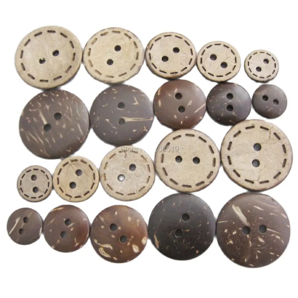 WBNNKL 10MM/15MM/20MM bottoni classici in cocco naturale di forma rotonda per indumento 50 pezzi accessori per cucire camicia per bambini