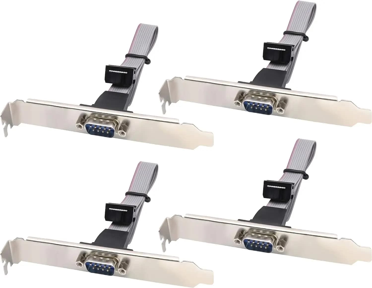Cavo a nastro RS232 Seriale D-Sub DB9 9PIN Maschio a IDC 10PIN Femmina 12cm con Adattatore per Pannello a Staffa Alta per Scheda Madre del Computer