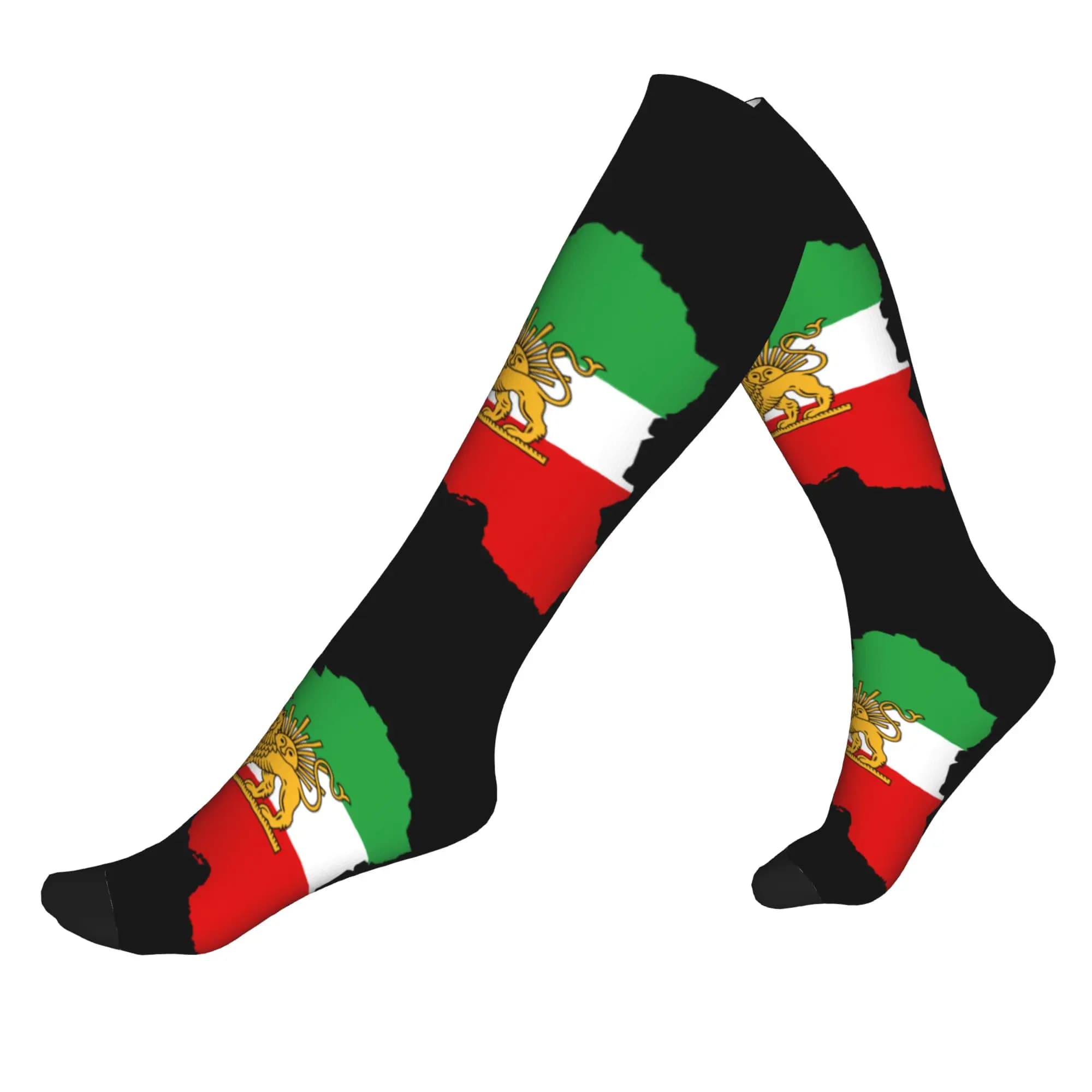 Calze a compressione sportive unisex con stampa 3D divertente, bandiera iraniana, bandiera persiana, per uomo e donna