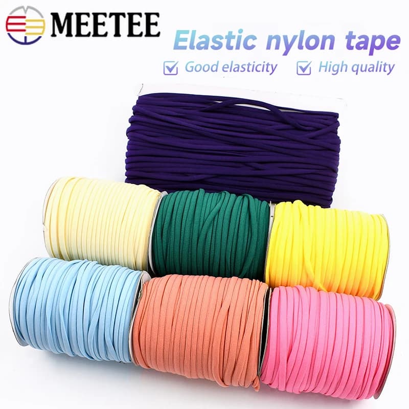 10/20M 3/5mm Fascia Elastica Maschera Nucleo di Olio Stringa Hairwear Cinghia per l'orecchio Corda di Poliammide Biancheria Intima Reggiseno Elastici Accessori Per Cucire