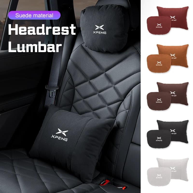 Per Xpeng g3 g6 G9 Pelle Scamosciata Auto Collo Cuscino Poggiatesta/Supporto Lombare Cuscino Accessori Xiao Peng P5 P7 p7i g3i X9 N5 F30 h93 Beta