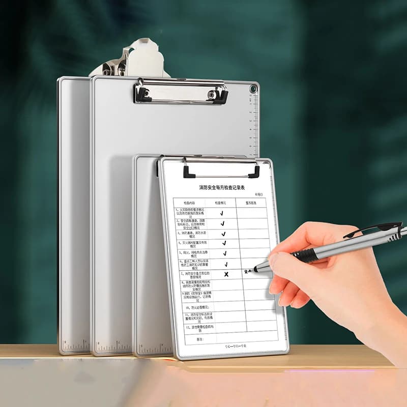Portablocco in Lega di Alluminio A4, Cartella Portadocumenti, Blocco per Appunti da Ufficio, Lavagna Scrivibile Durevole e Organizzatore di Documenti