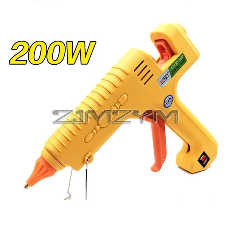 Pistola per colla a caldo ad alta potenza da 200 W Pistola in silicone a temperatura costante Pistola per riparazione di livello industriale a riscaldamento rapido con ugello in rame