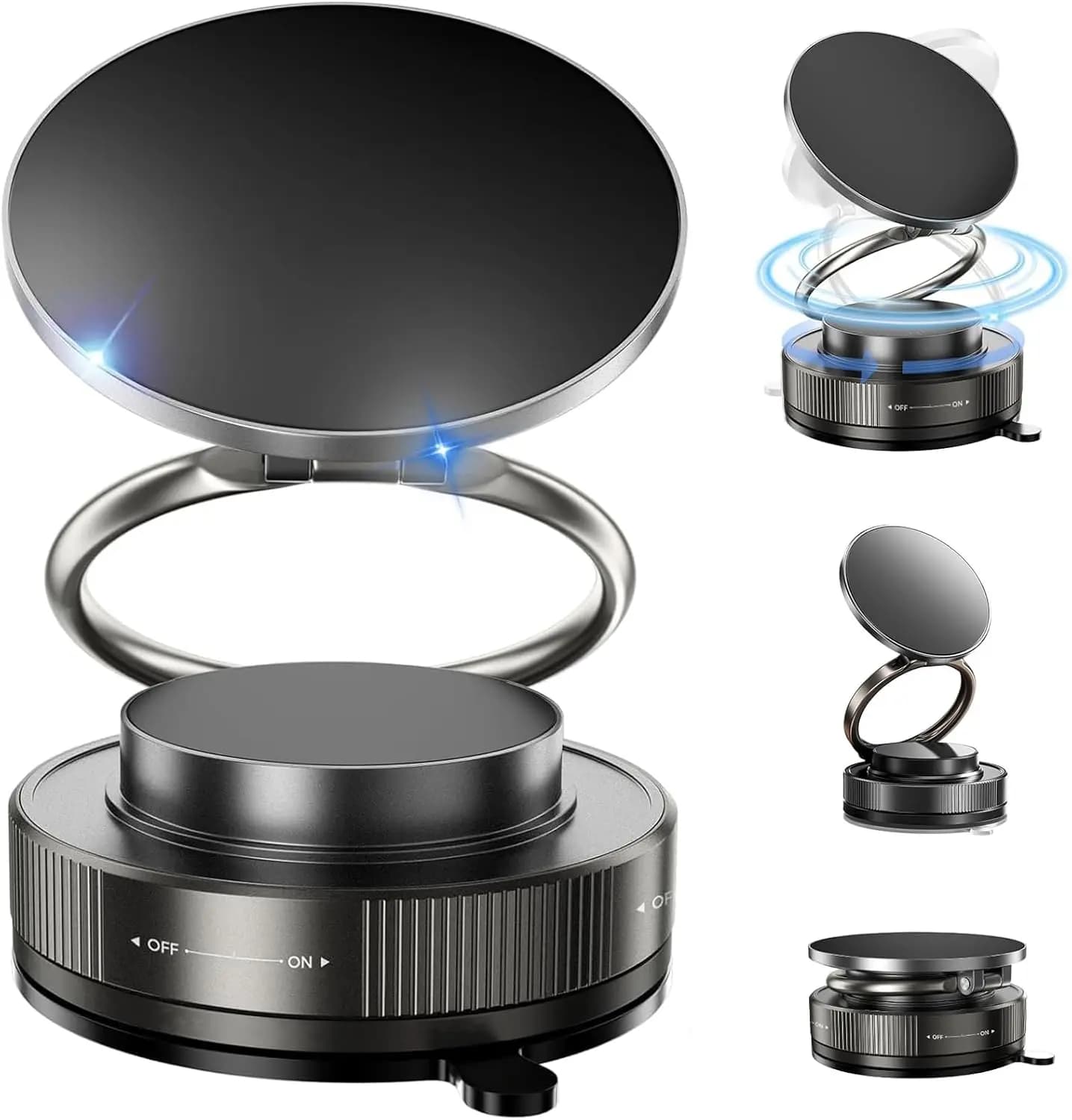 Magnetic Support for Phone with Suction Cup, Compatible with Magsafe, Reliable and Adjustable, for Auto/Palestra/Specchio