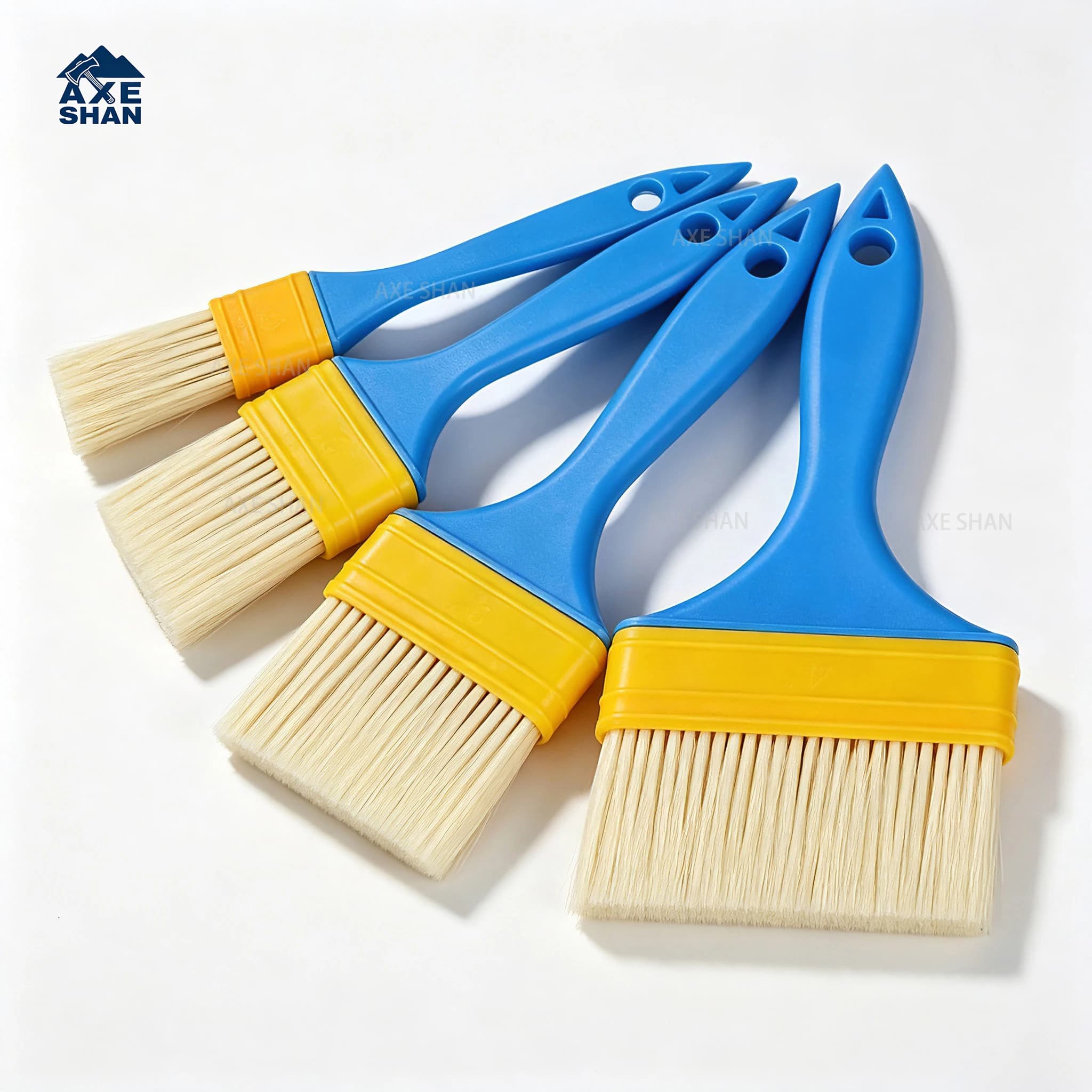Multi Purpose Nylon Paint Brush PP Plastic Handle 1-4 Inch for Painting Glue Cleaning BBQ Oil Brushing Multifunctional Hand Tool