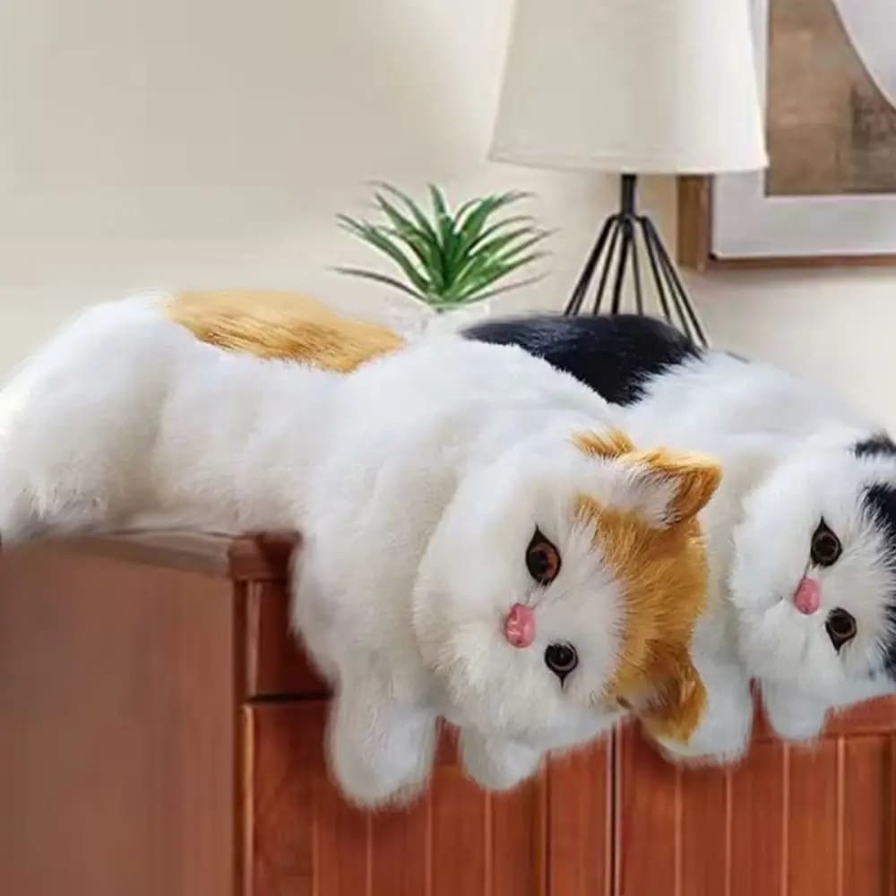 Simulazione realistica Furry Hanging Cat Furry Hanging Decor Realistico gatto farcito bambola animale morbido gatto realistico peluche