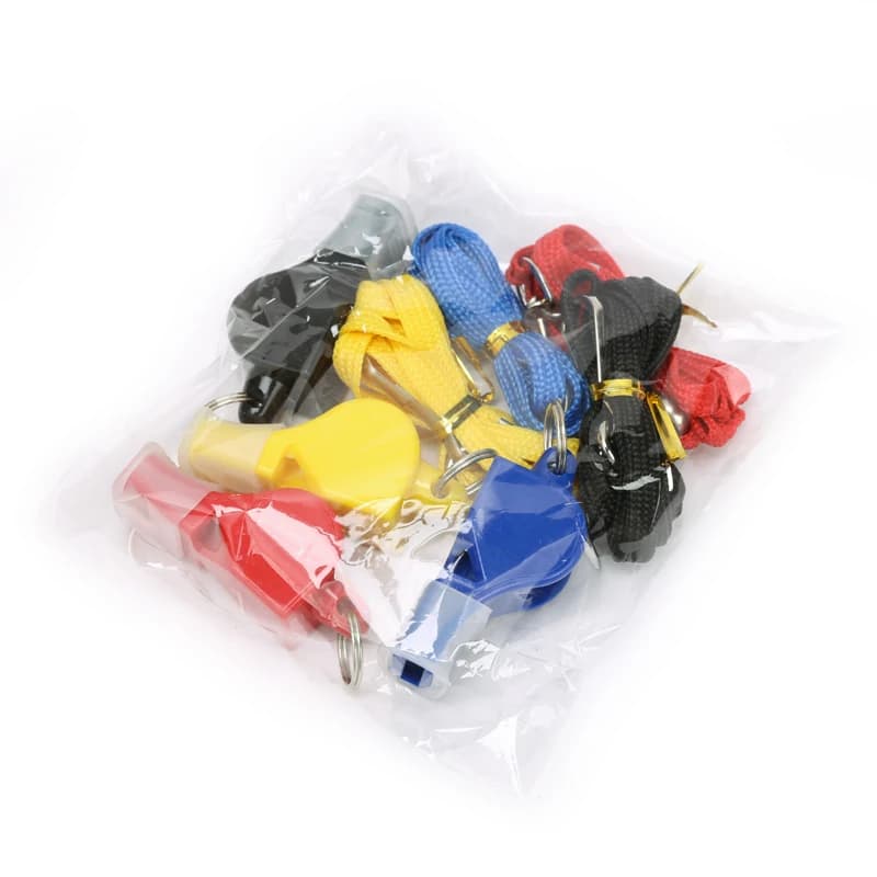 4pcs Seedless Whistle Basketball Soccer Sports Training Referee Whistle with Lanyard Mouthguard Whistle
