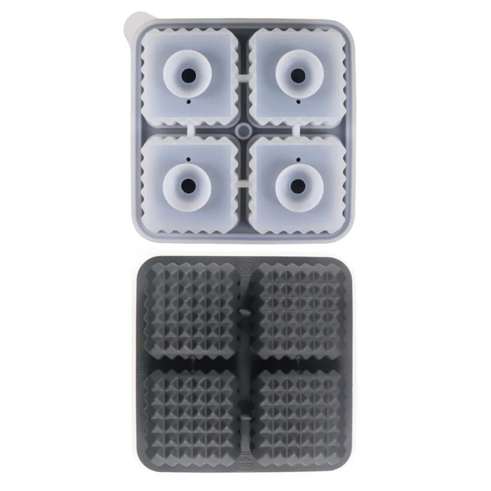 Stampo per Cubetti di Ghiaccio Quadrati in Silicone Multifunzionale, Riutilizzabile, Antiaderente, con Coperchio, per Whisky e Ghiaccio a Sfera, per Frigorifero