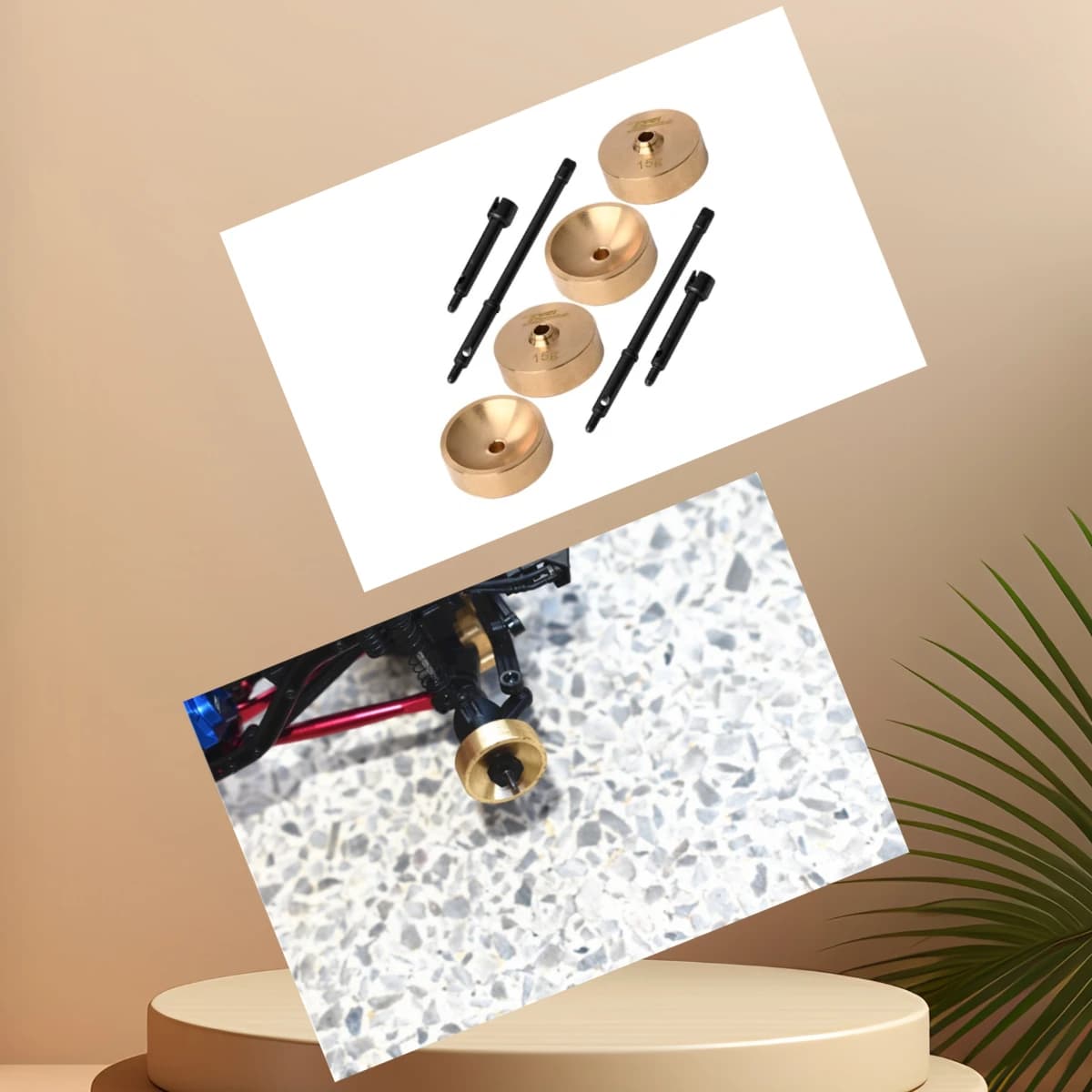Giunto CVD anteriore GPM+albero motore posteriore+giunta ruota a pendolo in ottone AXIAL SCX24 AXI90081