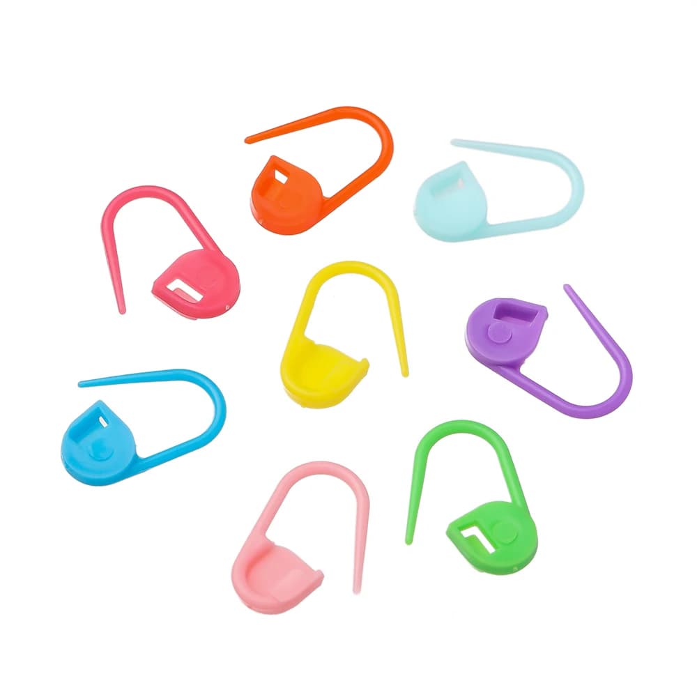 100 Pz/lotto Colorato Punto di Bloccaggio Marcatori di Plastica Per Maglieria Uncinetto Blocco Uncinetto Ago Clip Gancio Strumento per la Creazione di Gioielli FAI DA TE