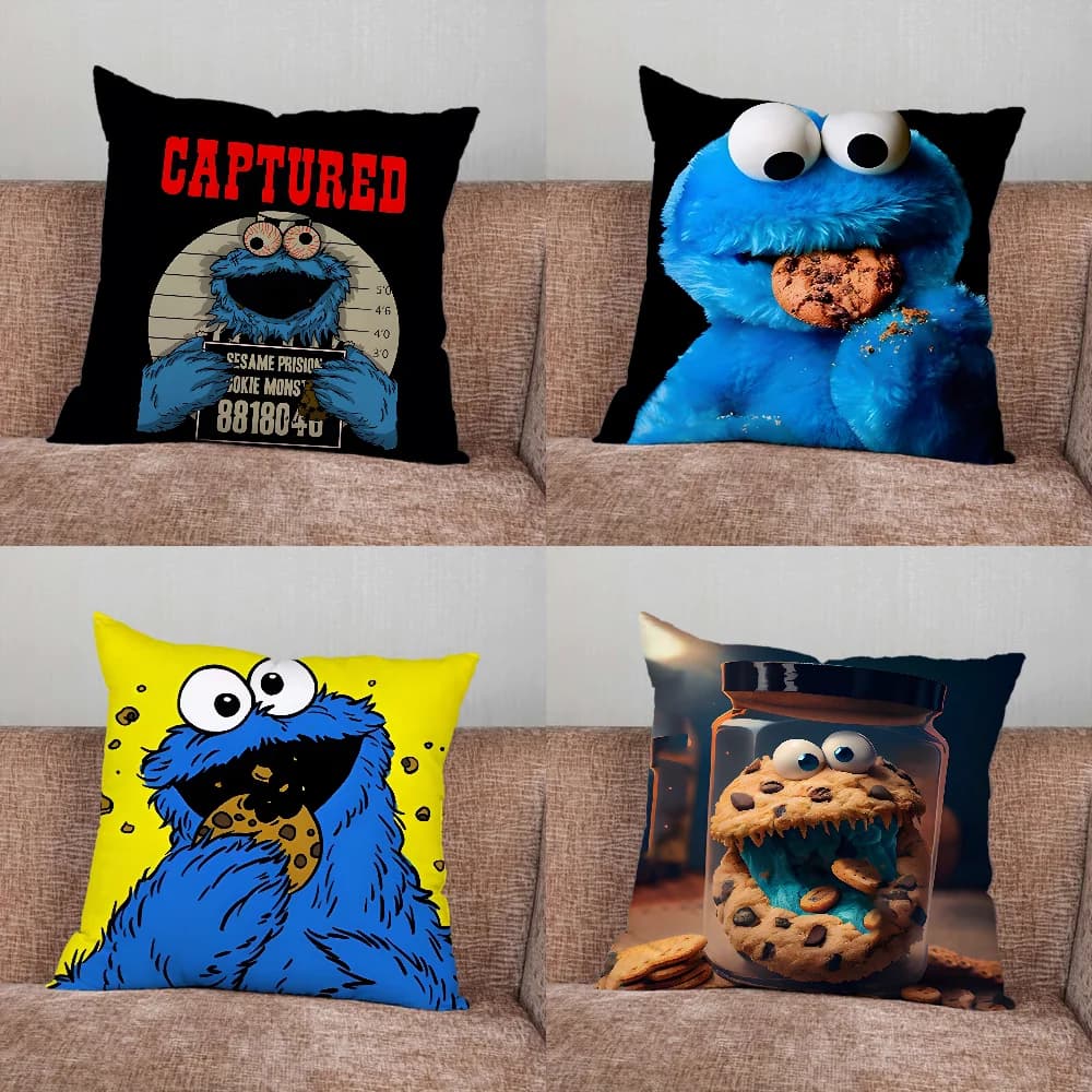 Divertente federa per cuscino C-Cookie-M-Monster per la casa, la camera da letto, l'auto, l'ufficio, la decorazione del divano del soggiorno, adatta