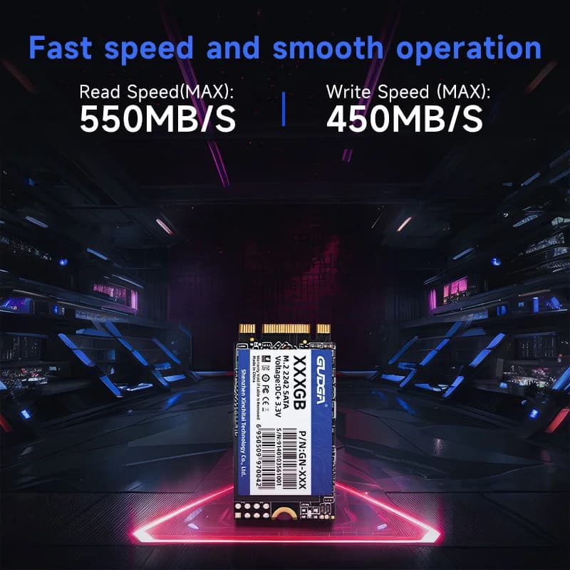 GUDGA NGFF SSD 2242 SATA 128GB 256GB 512GB 1TB M.2 SSD Disco rigido interno a stato solido per laptop/desktop/PC Acer EC 47 Tablet
