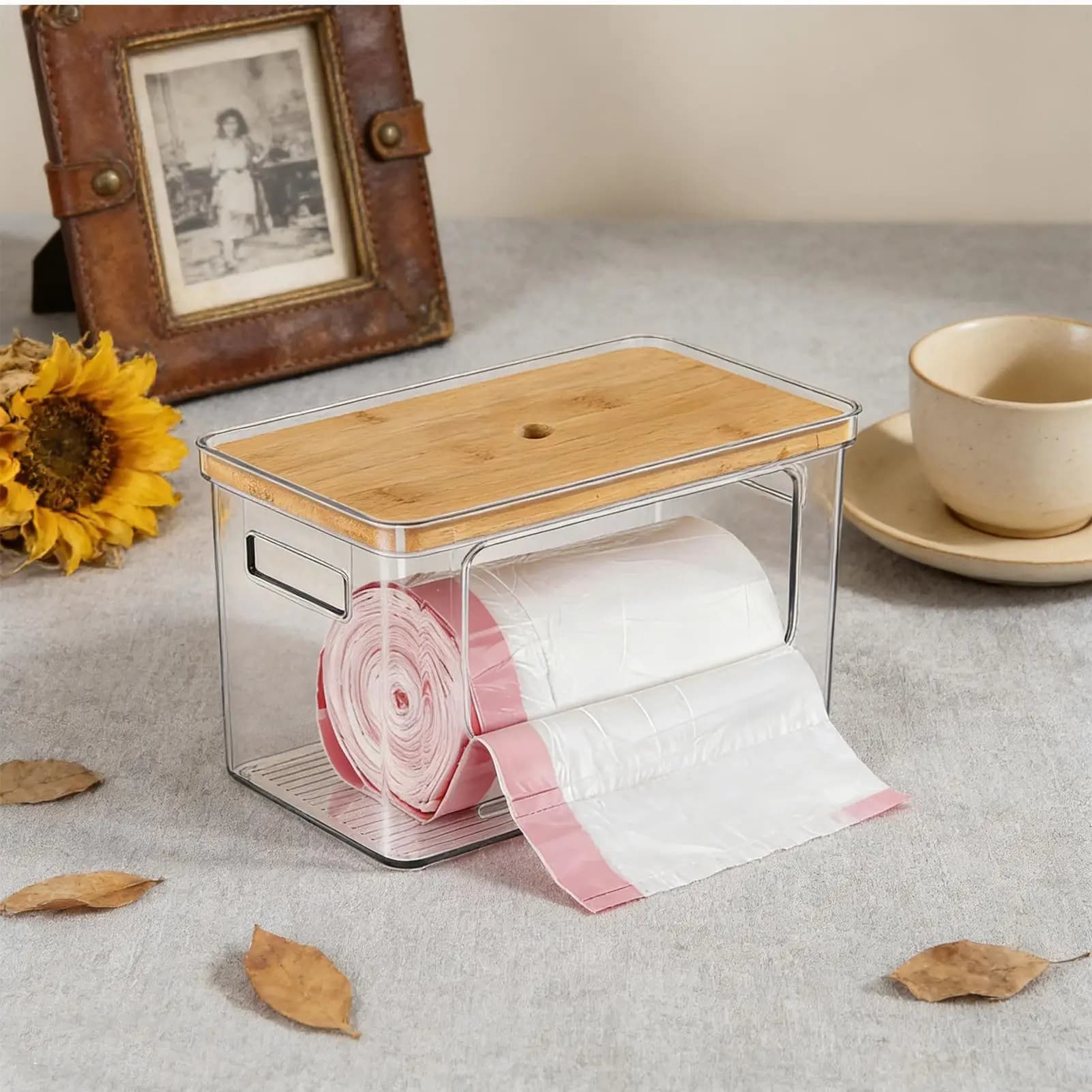 Dispenser for Spazzatura Sotto Lavello, Contenitori Impilabili in Plastica Transparent for Organizing Kitchen, Bathroom, Laundry and Wardrobe
