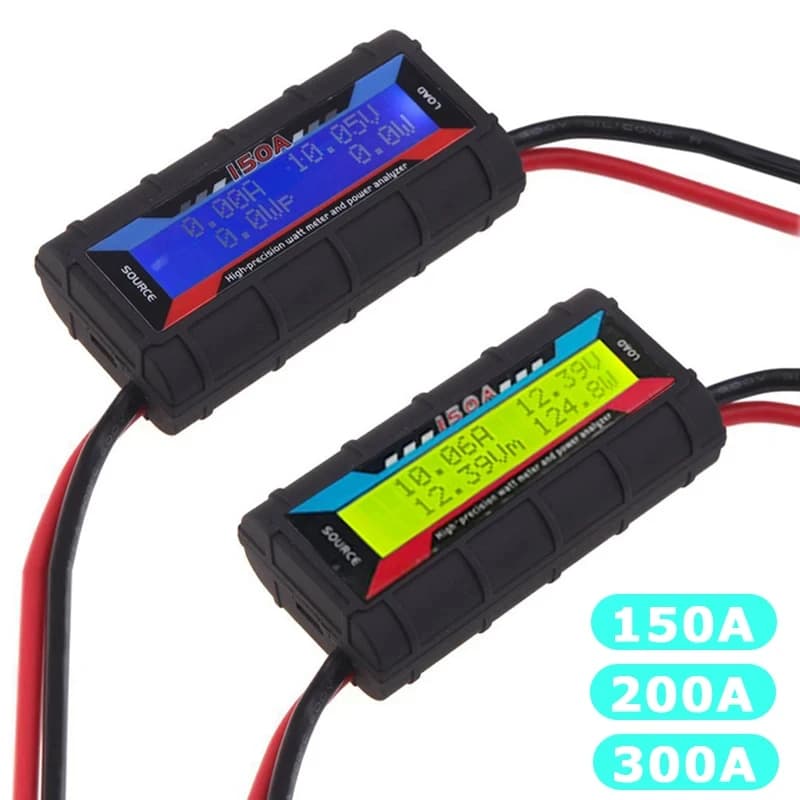 150A 200A 300A Digital Electric Solar Panel LCD Screen Power Analyzer RC Wattmeter Reusable Voltmeter