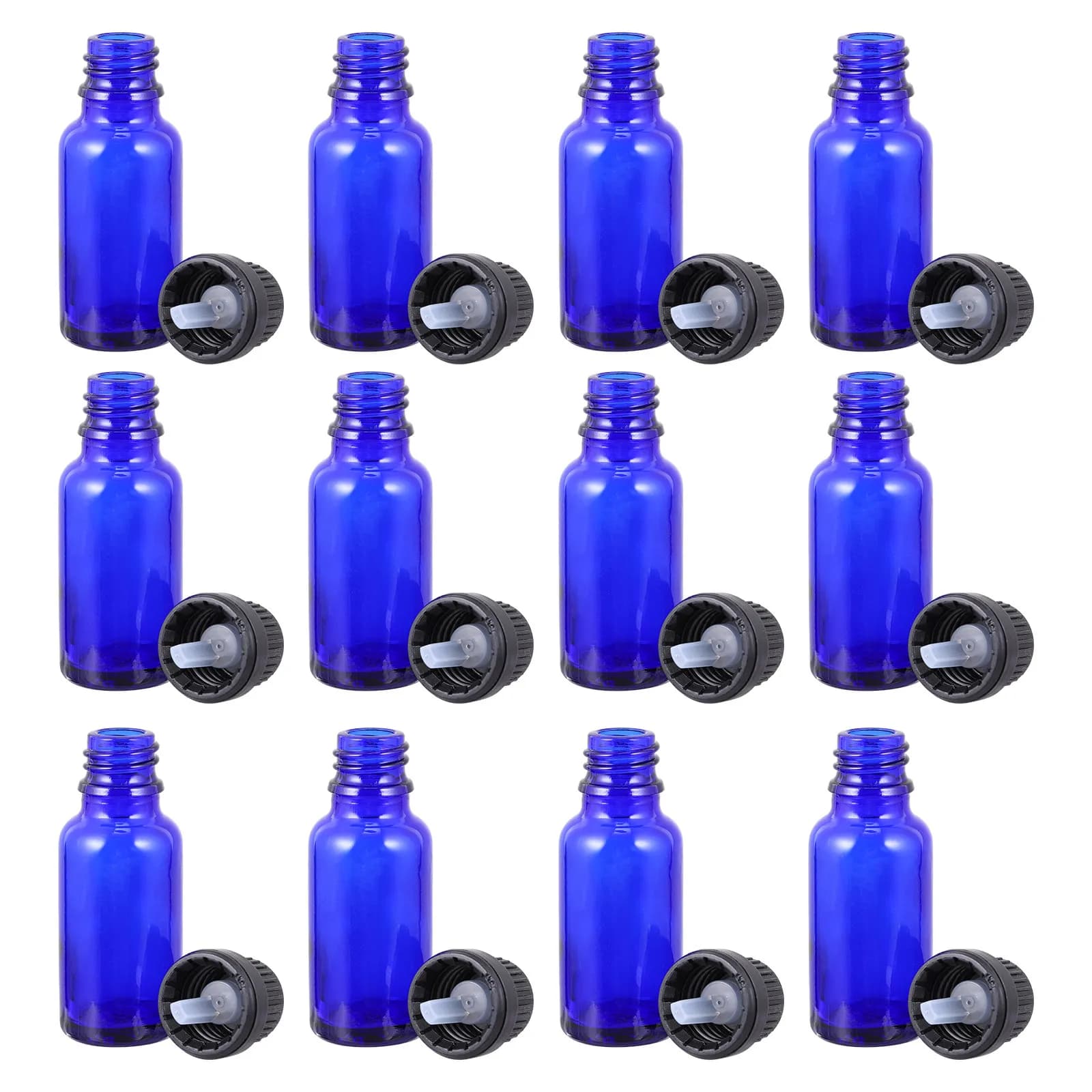 Set di 15 Bottiglie in Vetro per Oli Essenziali, Mini Flaconi per Profumo, Contenitori Portatili con Contagocce per Conservazione Liquidi e Uso in Viaggio