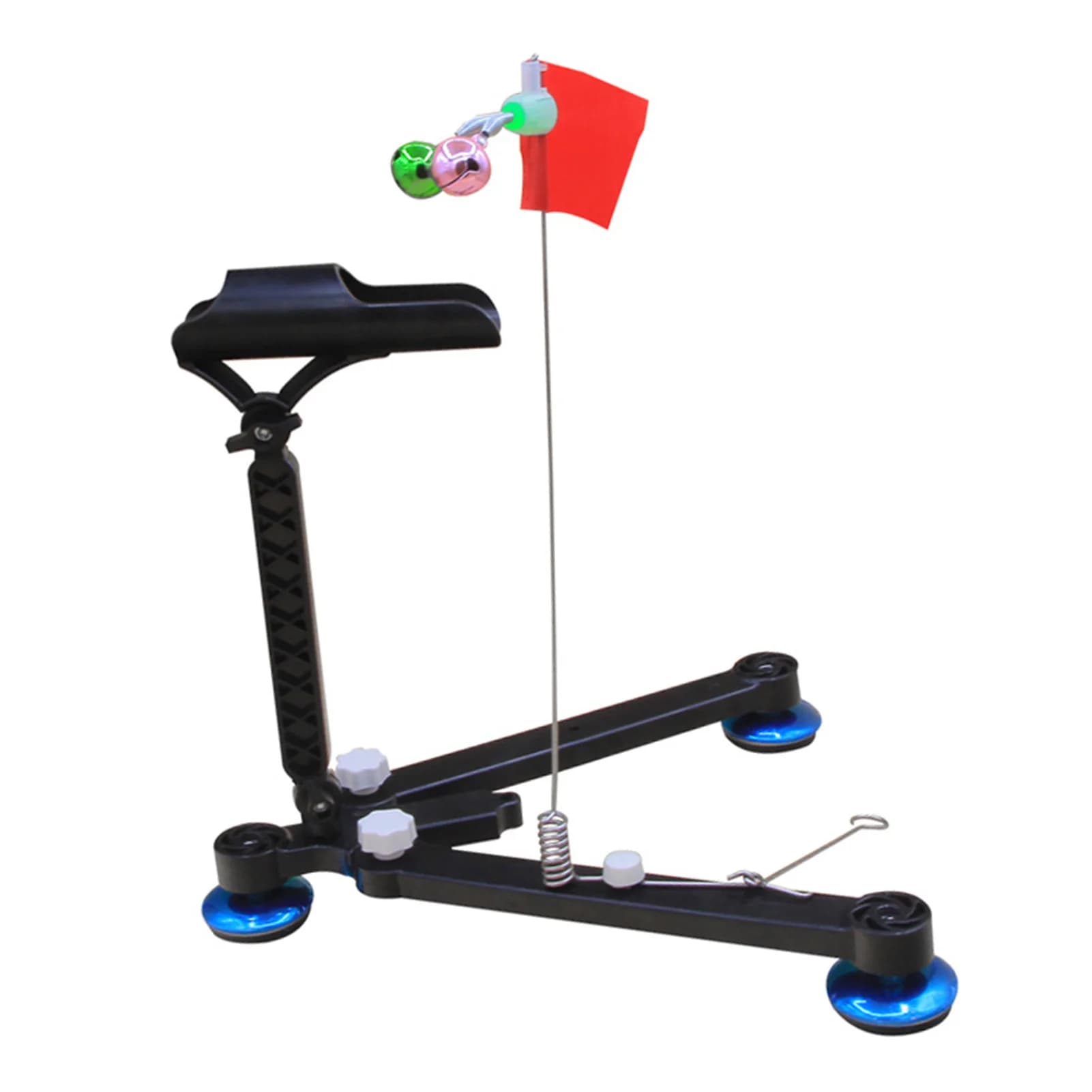 Adjustable and Foldable Support for Ice Fishing Cane with Bell and Flag, Winter Fishing Accessories