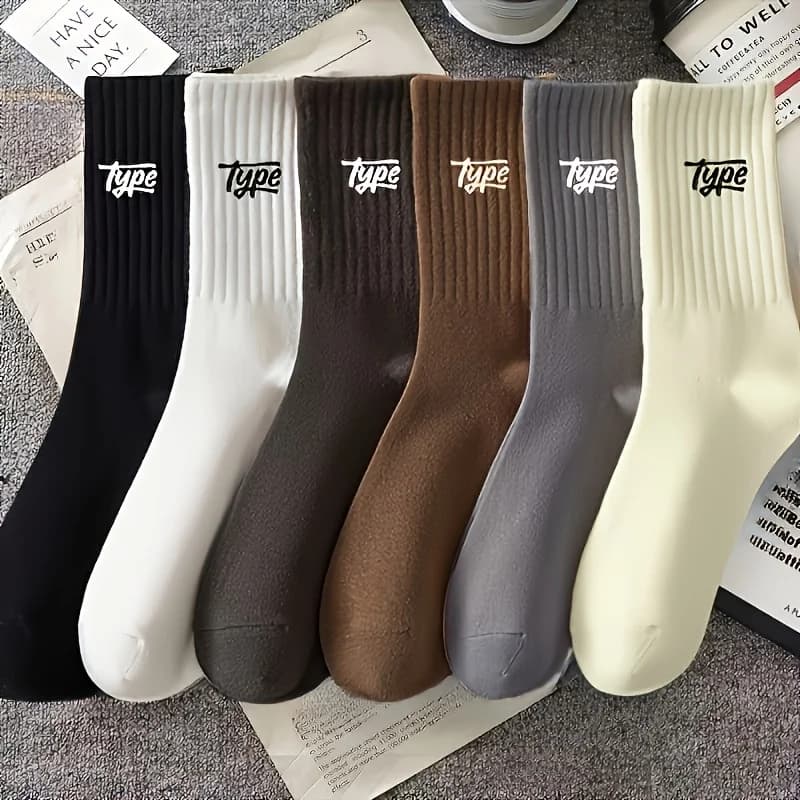 6 pairs of men's socks and women's socks, made with 168 needles, elegant and easy to wear