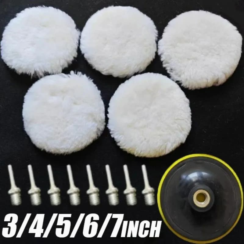 Kit disco per lucidatura da 3/4/5/6/7 pollici con disco in spugna per ceratura ruota in lana per lucidatrice per auto strumenti per la cura e la cura della vernice automatica