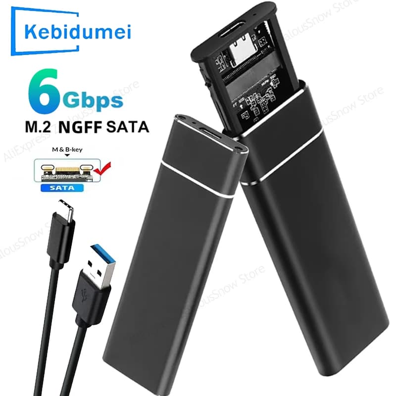 M.2 NGFF SATA External Enclosure M2 SSD Case Single Protocol M.2 to USB3.1 Type C SSD Adapter for PCIE NGFF SATA SSD Disk Box