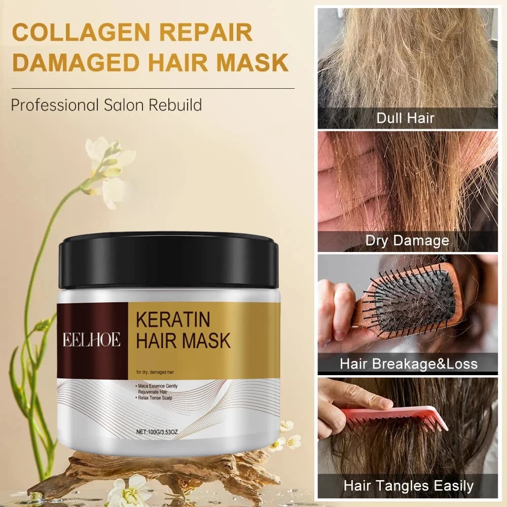 Treatment for collagen hair Deep repair Conditioning Argan oil Collagen hair mask Essence Keratin balm for dry and damaged hair