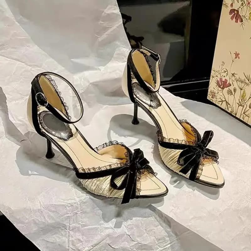 Scarpe eleganti da donna Sandali romantici con tacco alto in stile francese per donna Scarpe casual squisite Scarpe firmate Sandalias Mujer