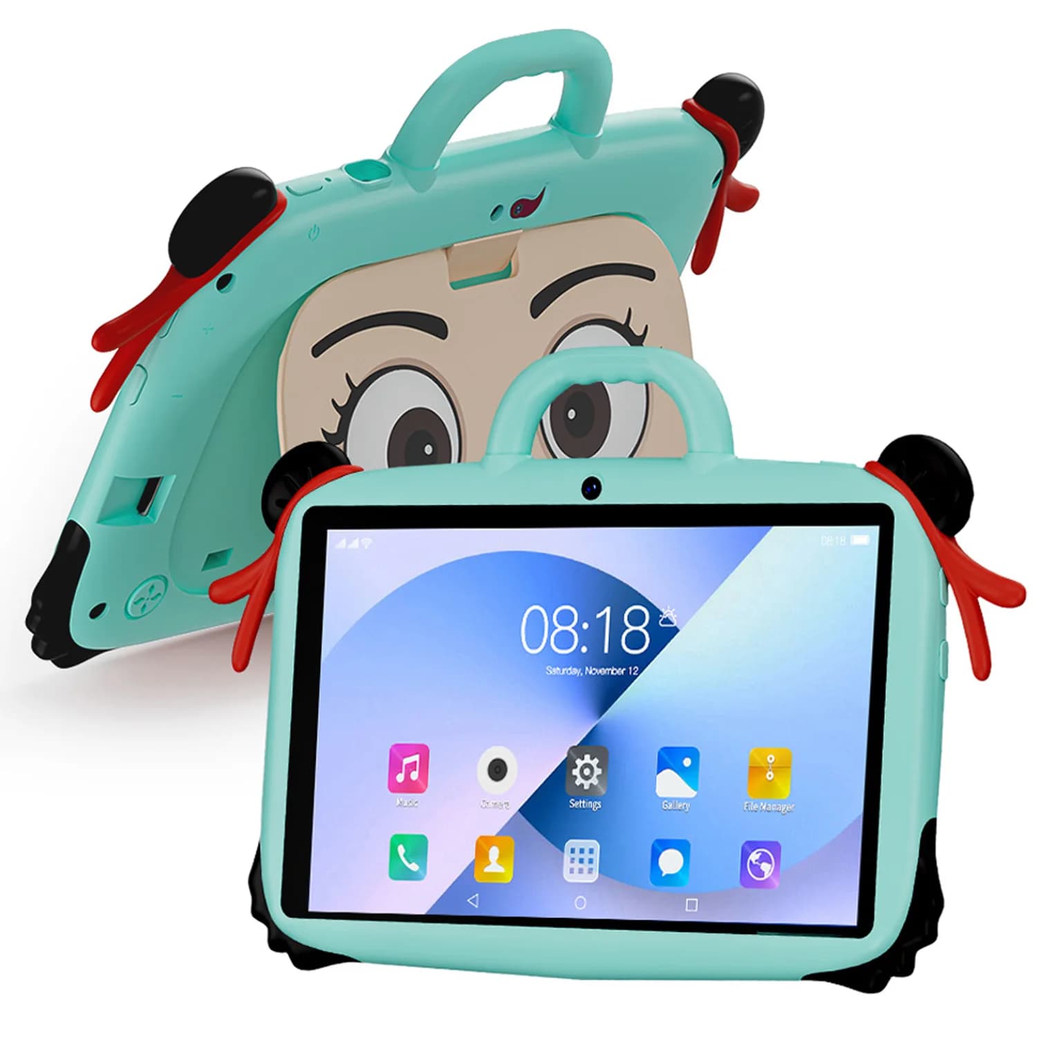 Nuovo tablet per bambini da 7 pollici con motivo a cartoni animati per studio, educazione e giochi, Quad Core, 4GB di RAM, 64GB di ROM, Bluetooth, doppia fotocamera.