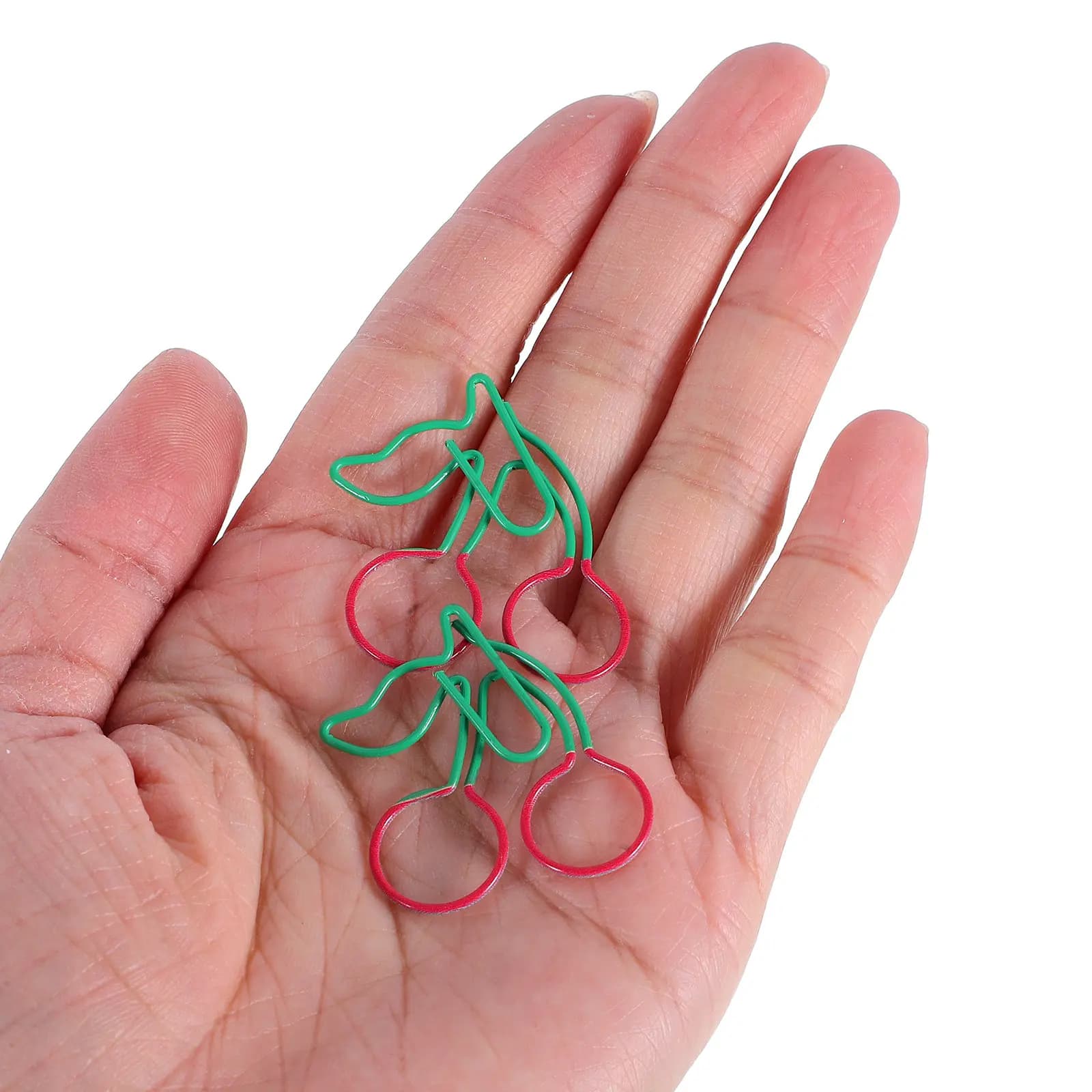20 fermagli per carta in metallo a forma di ciliegia, segnalibri decorativi per agende, quaderni, libri di testo, ufficio, scuola, casa
