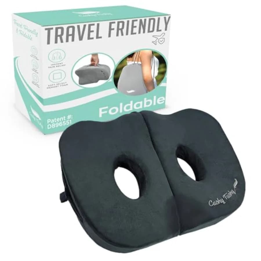 Cuscino per Seduta Premium Pieghevole per Alleviare la Pressione su Anche, Ischiogambiere e Sciatica, Cuscino Ergonomico per il Comfort dei Glutei