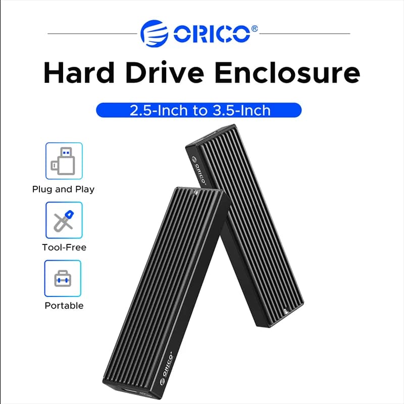 ORICO SSD M2 NVMe Enclosure 10Gbps USB3.1 Gen2 Type-C External Hard Drive Case Aluminum Heat Sink Support 2230 2242 2260 2280